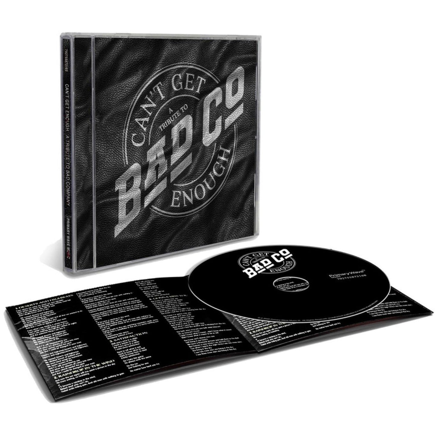 CD packaging with 'Can't Get Enough' text and 'Bad Co' logo on a white background