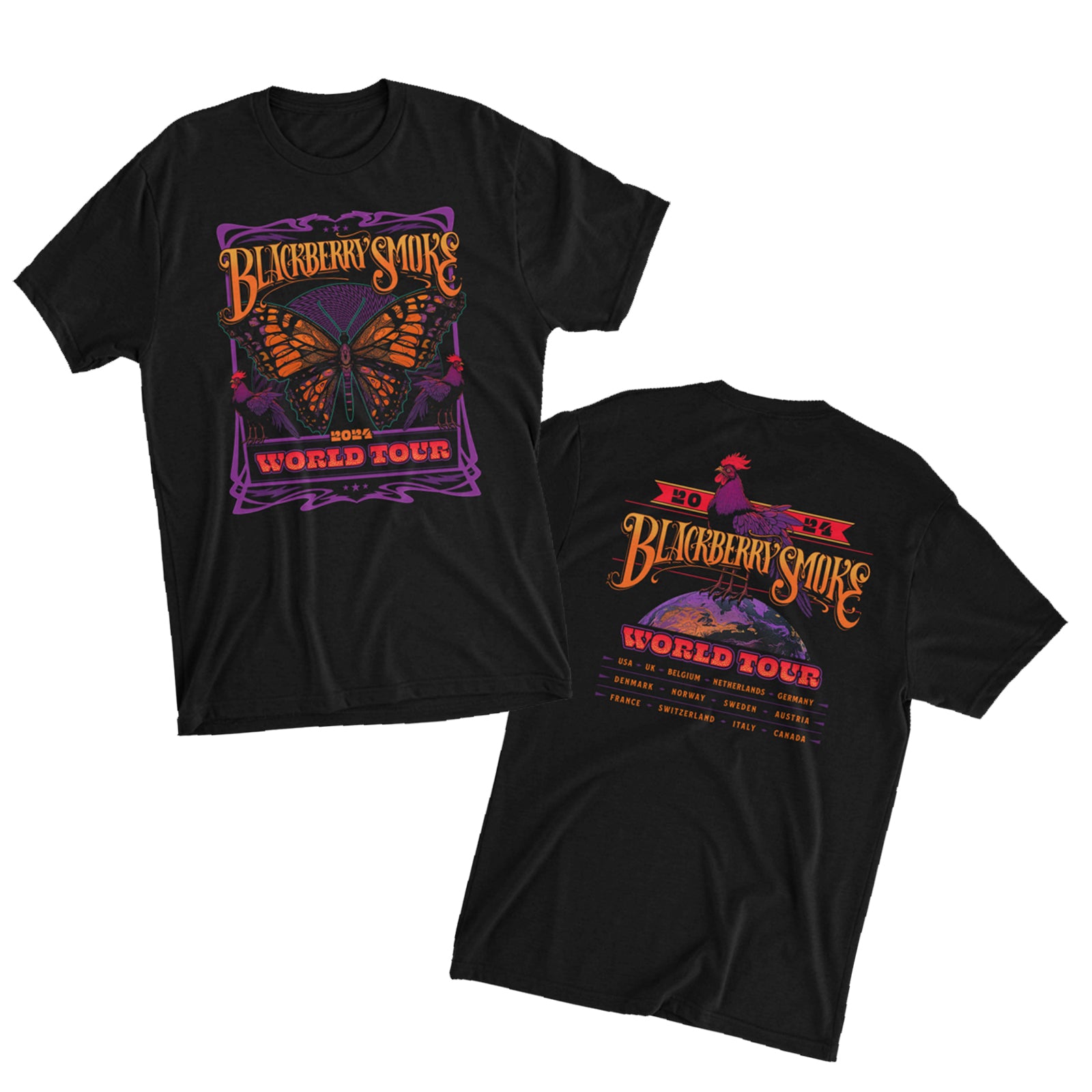 2024 Be Right Here World Tour Tee – Blackberry Smoke's Official