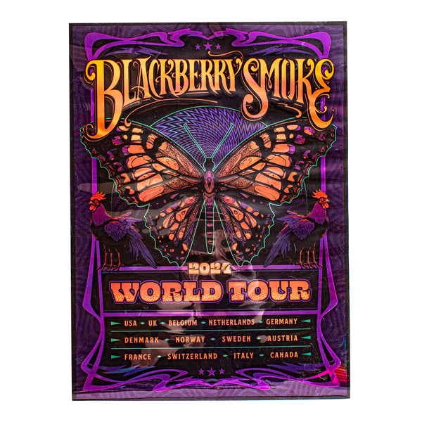 2024 Be Right Here World Tour Foil Poster D26 – Blackberry Smoke's