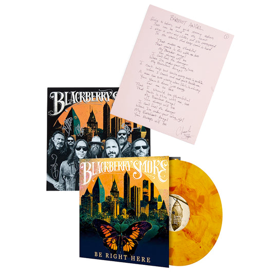 Be Right Here LP with a Limited Signed and Numbered Hand Written Lyric Sheet