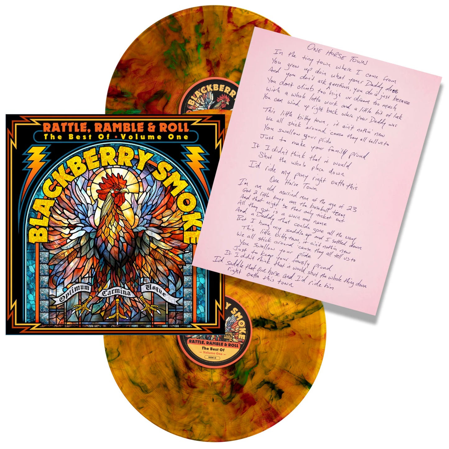 Rattle, Ramble and Roll LP TRIPLE VINYL Stained Glass with a Limited Signed Hand Written Lyric Sheet