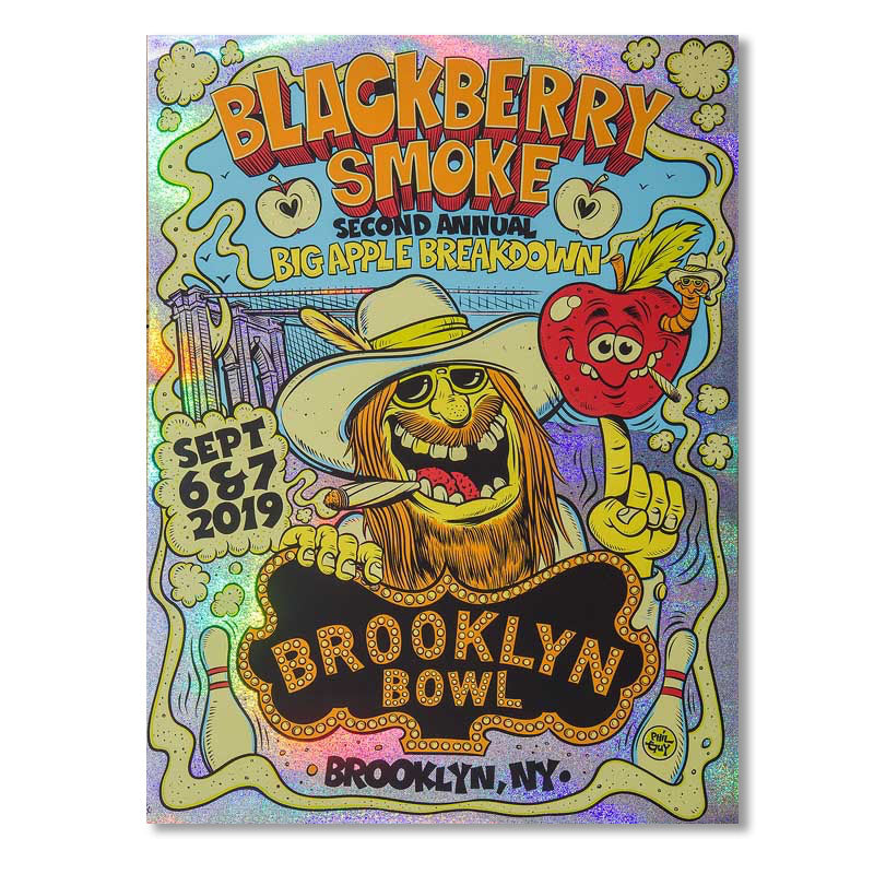 TOUR POSTER 2019 September 6 and 7 Brooklyn Bowl - Wood Rack Left