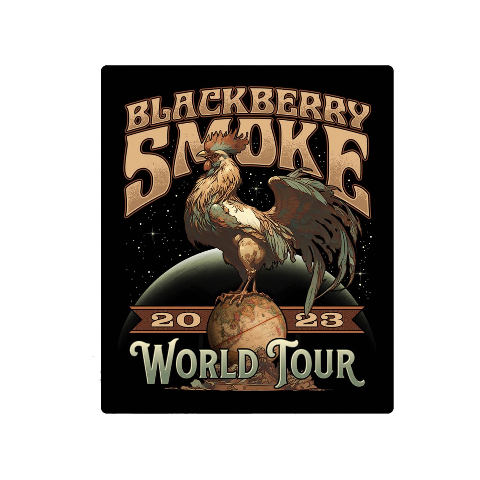 BLACKBERRY SMOKE 2023 World Tour Tee STICKER Blackberry Smoke s BLACKBERRY SMOKE 2023 World Tour Tee STICKER Blackberry Smoke s